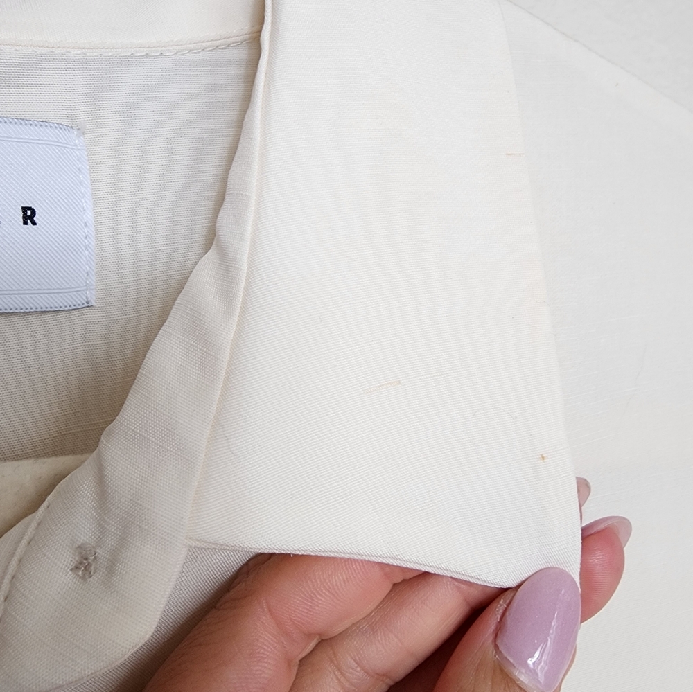 Lattelier Straight Belted Long-Sleeve Jumpsuit In Natural White Womans Small - Picture 14 of 16